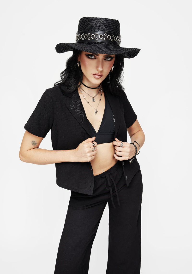 Thorell Embroidered Cotton Button Up Shirt