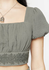 Alder Cotton Ivy Detail Crop Top