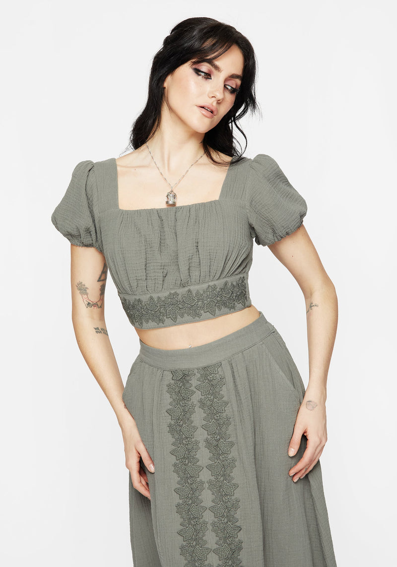 Alder Cotton Ivy Detail Crop Top