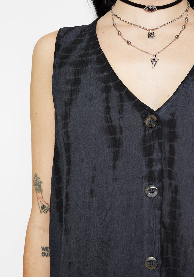 Aria Krawatte Färbung Knopf Hoch Top