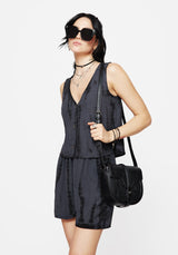 Aria Krawatte Färbung Knopf Hoch Top