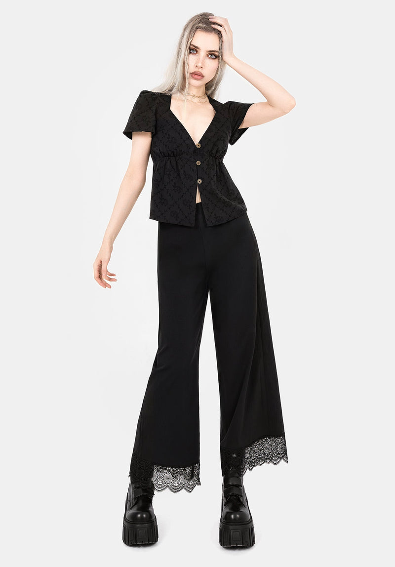 Polgara Floral Jacquard Peplum Top