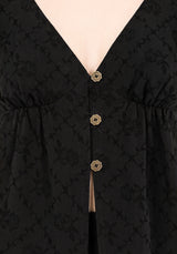 Polgara Floral Jacquard Peplum Top