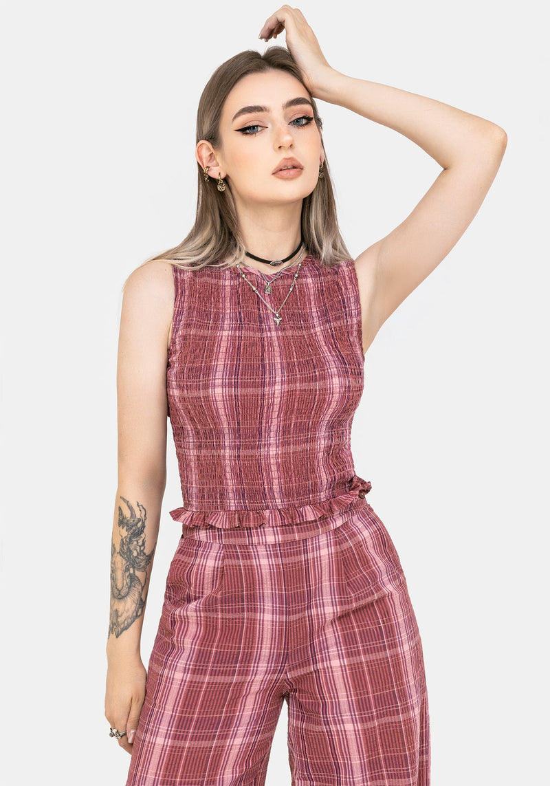 Zorina Baumwolle Gerafft Weste Top