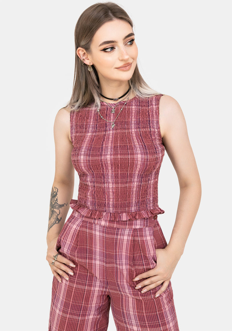 Zorina Baumwolle Gerafft Weste Top