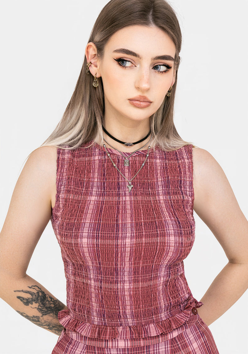 Zorina Baumwolle Gerafft Weste Top