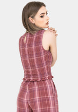 Zorina Baumwolle Gerafft Weste Top