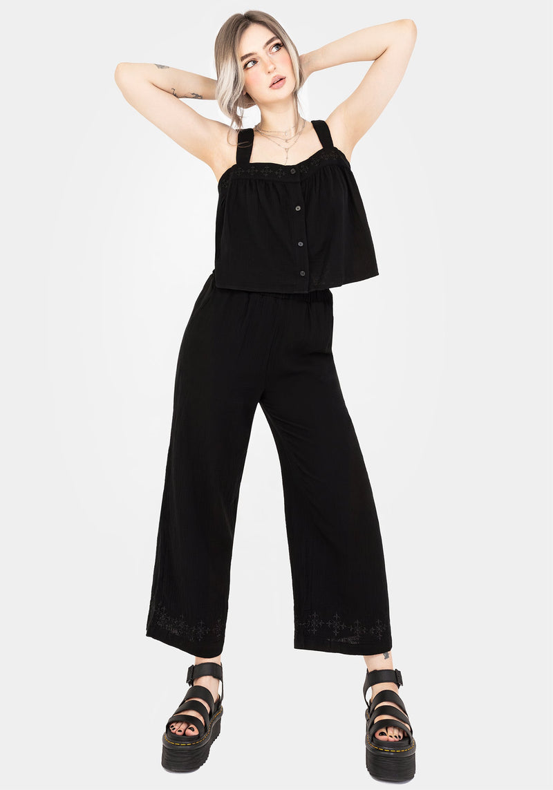 Damara Embroidered Cotton Button Up Blouse