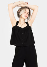 Damara Embroidered Cotton Button Up Blouse