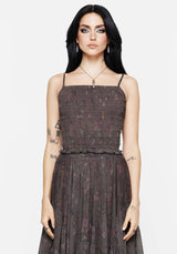 Arnora Chiffon Shirred Bodice Cami Top