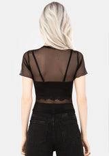 Mirage Mesh Lettuce Edge Crop Tee