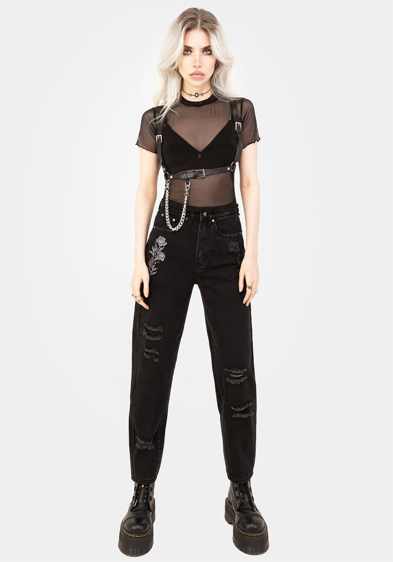 Mirage Mesh Lettuce Edge Crop Tee