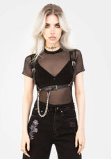 Mirage Mesh Lettuce Edge Crop Tee