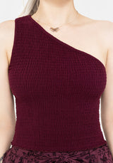 Midsommar Cotton Asymmetric Shirred Top