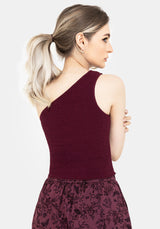 Midsommar Cotton Asymmetric Shirred Top