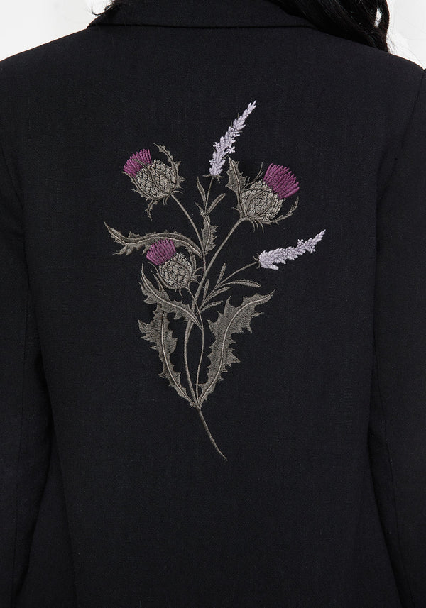 Chloris Embroidered Longline Blazer