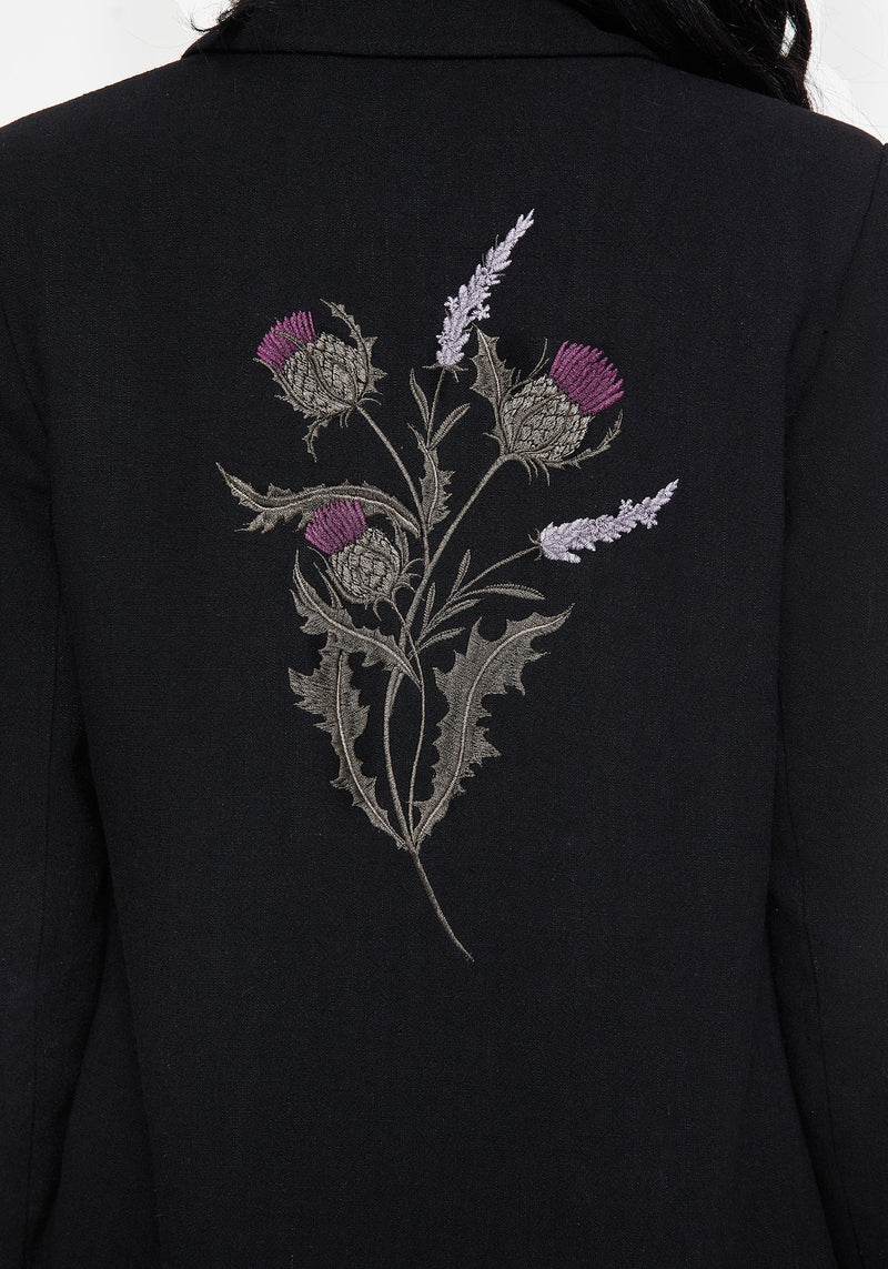 Chloris Embroidered Longline Blazer