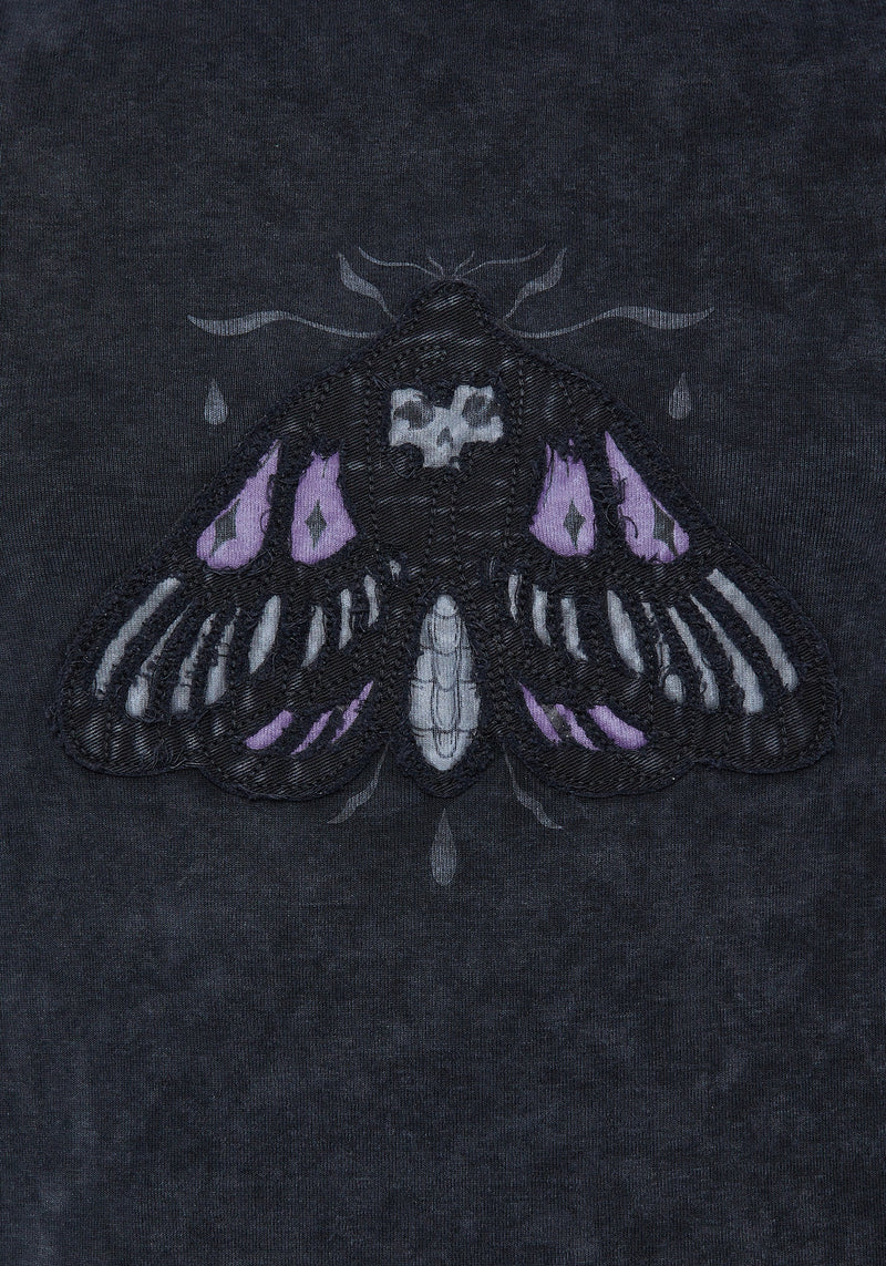 Summertime Cotton Moth Applique T-Shirt