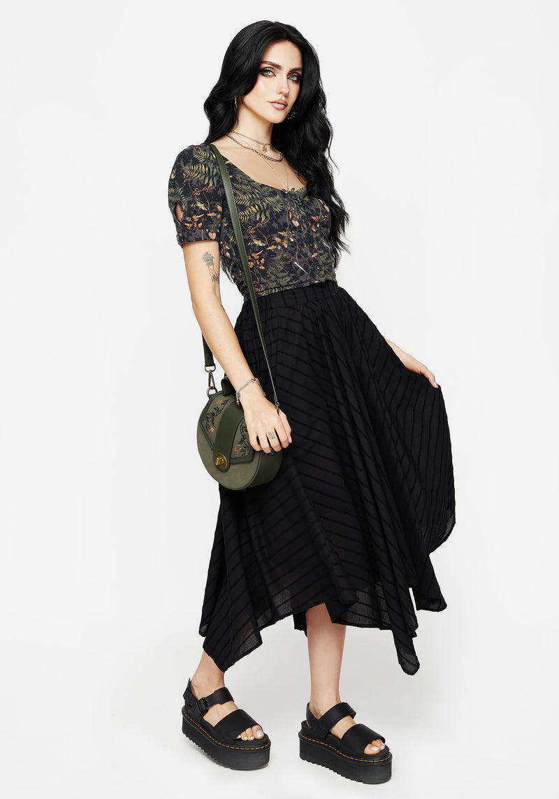 Wither Fern Print Button Up Top