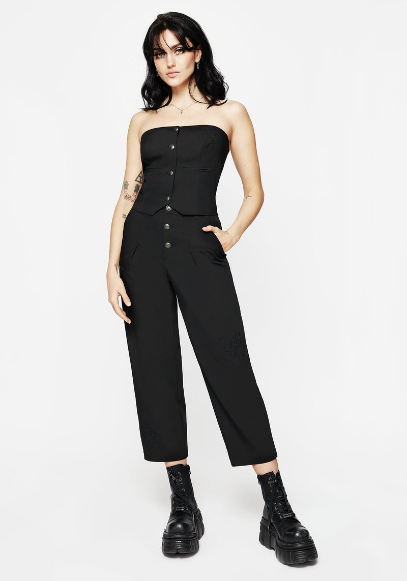 Moonbow Embroidered Strapless Tailored Waistcoat