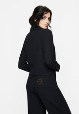 Cosmos Embroidered Button Up Crop Shirt