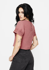 Rosamoth Applique Trim Cotton Short Sleeve Top