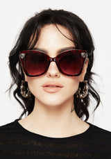 Claustrum Gothic Key Tortoiseshell Sunglasses - Red