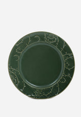 Rosethorn Floral Embossed Dinner Plate  (4 Piece Set)