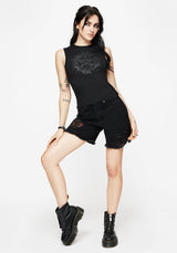 Encore Cotton Thorn and Rose Printed Sleeveless Top