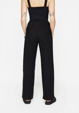 Thorell Embroidered Cotton Wide Leg Trousers