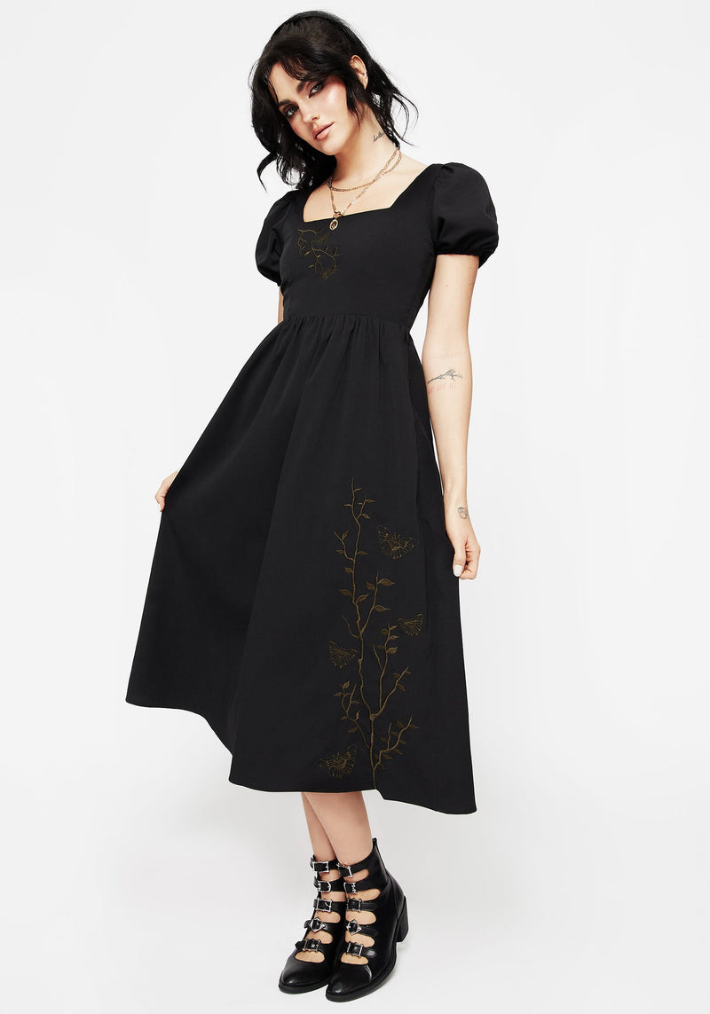Disturbia | Cressida Moth Embroidered Midi Dress Disturbia | Cressida Moth Embroidered Midi Dress