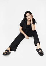 Thorell Embroidered Cotton Wide Leg Trousers