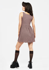 Midora Crinkle Check Mini Skater Dress