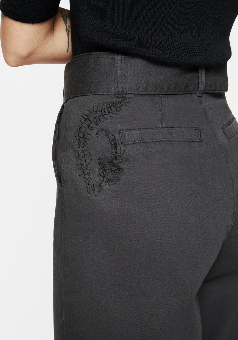 Pinhead Embroidered Belted Balloon Leg Trousers