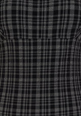 Slate Textured Check Square Neck Swimsuit