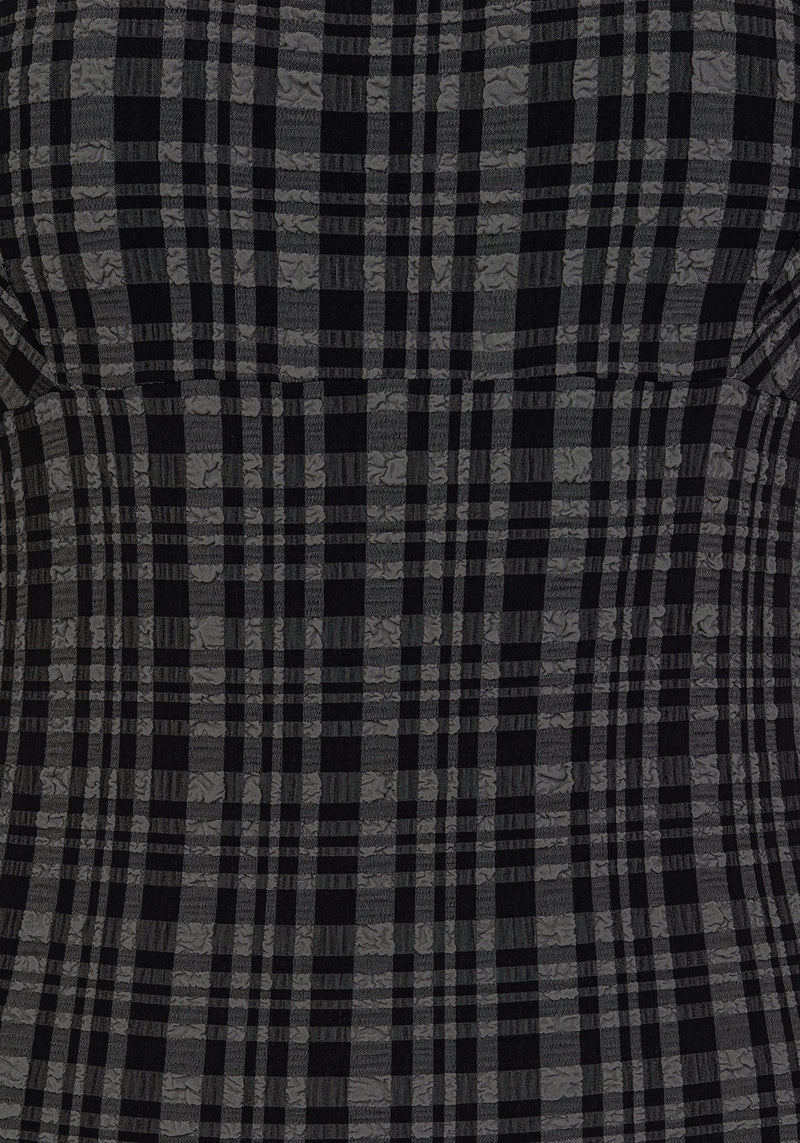 Slate Textured Check Square Neck Swimsuit