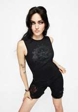 Encore Cotton Thorn and Rose Printed Sleeveless Top