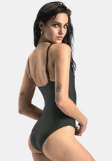 Abellona Embroidered Side Wrap Tie Swimsuit