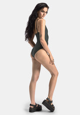 Abellona Embroidered Side Wrap Tie Swimsuit