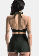 Abellona Embroidered Halter Neck Bikini Top