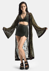 Abellona Embroidered Faux Wrap Swim Skirt