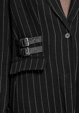 Charli Pinstripe Buckle Oversized Blazer EU 34
