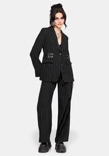 Charli Pinstripe Buckle Oversized Blazer EU 34