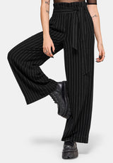 Charli Pinstripe Paperbag Waist Straight Leg Trouser EU 34
