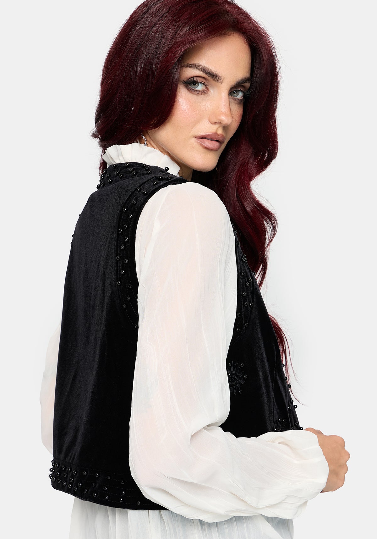 Frankie Velour Beaded Waistcoat