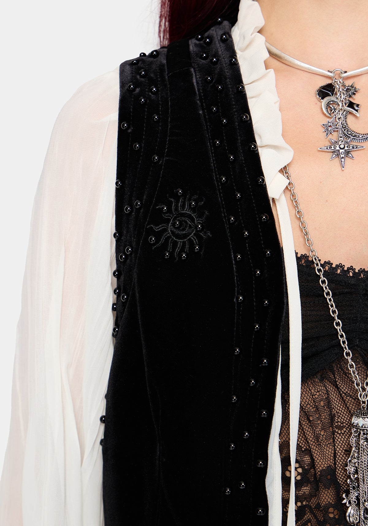 Frankie Velour Beaded Waistcoat
