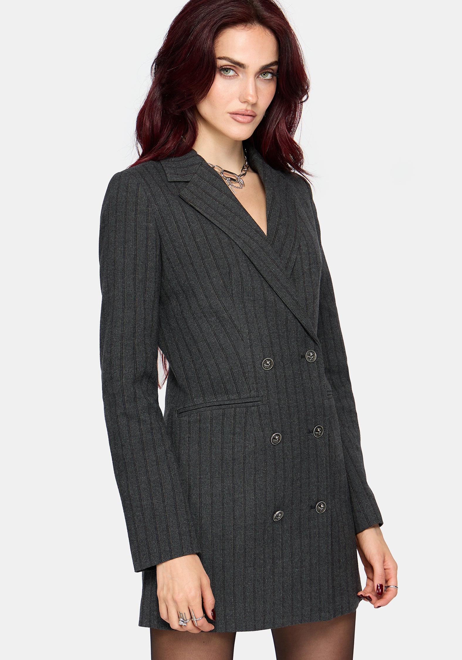 Blair Pinstripe Blazer Dress