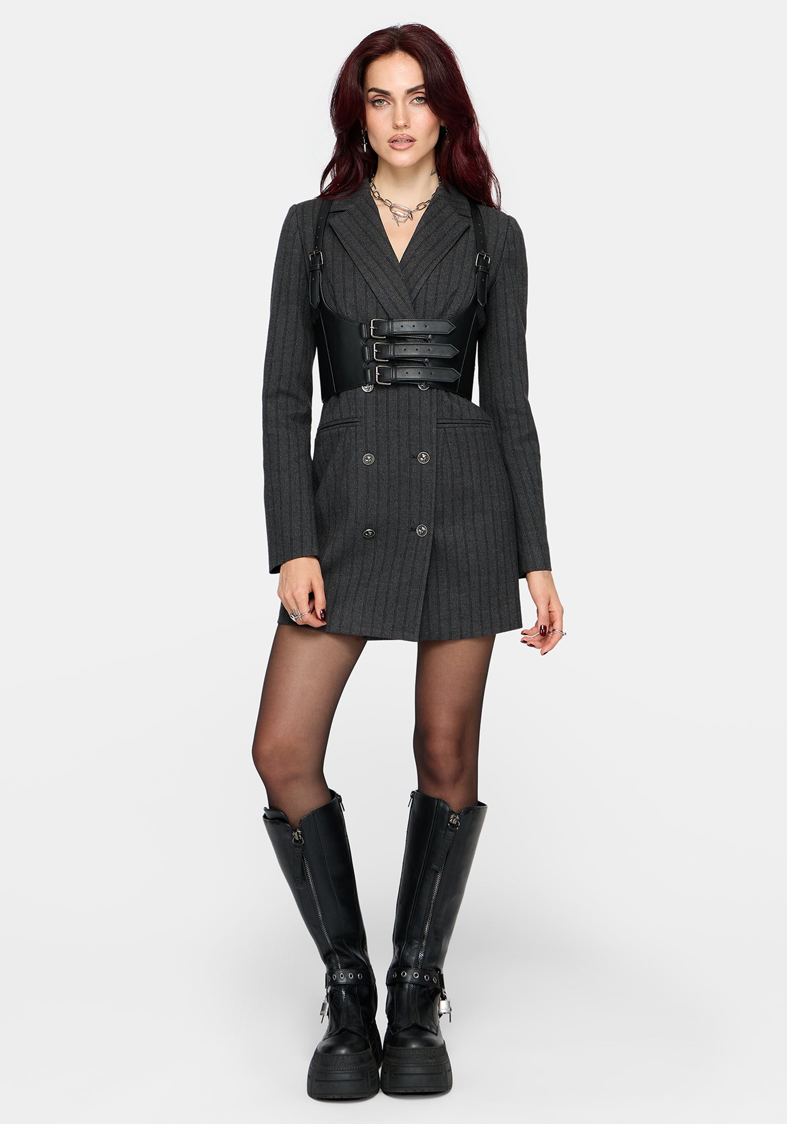 Blair Pinstripe Blazer Dress