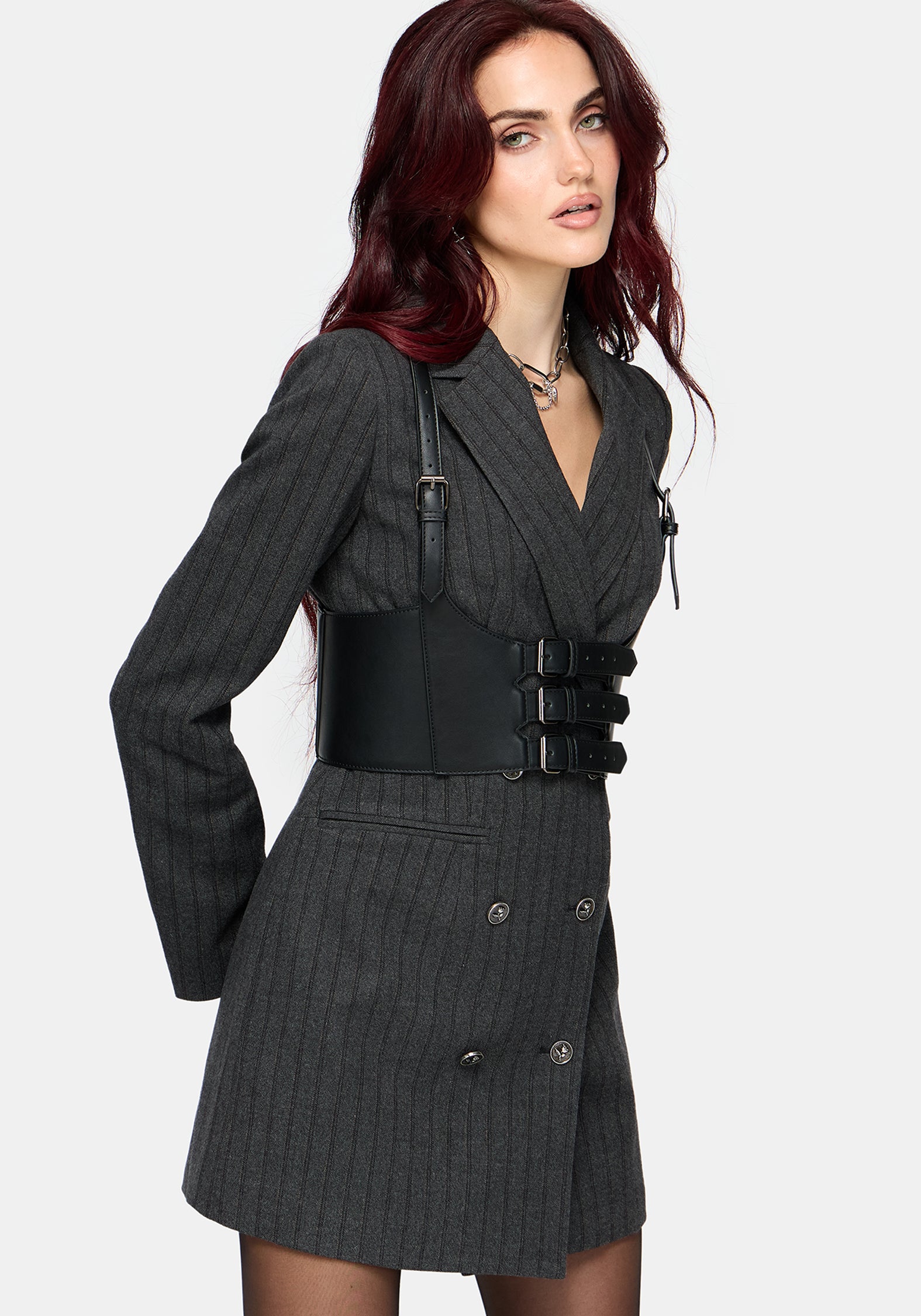 Blair Pinstripe Blazer Dress