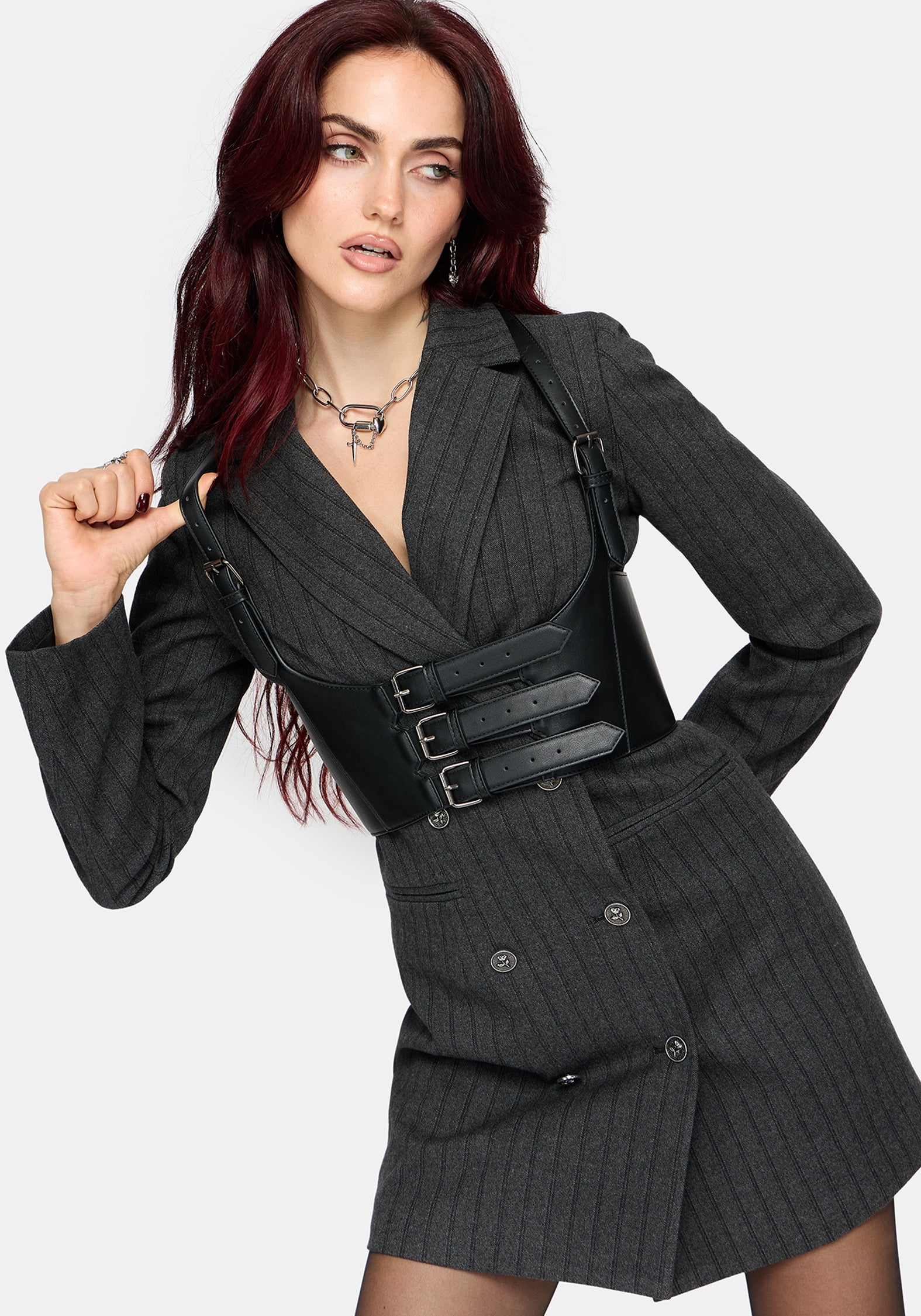 Blair Pinstripe Blazer Dress